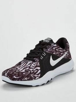 Image of Nike Flex Trainer 8 Print Black White Silver Size 5 Women