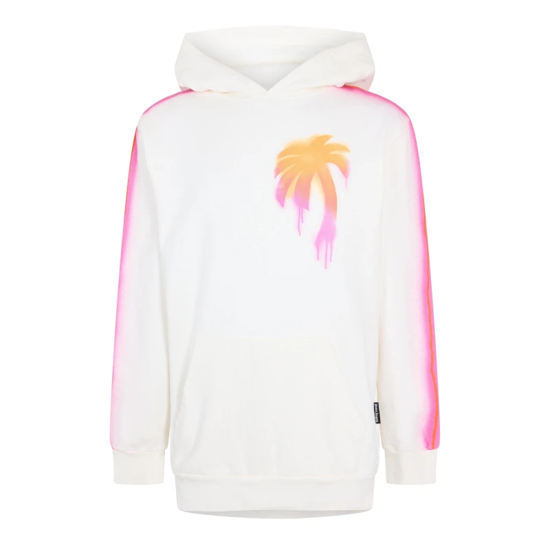 Image of Palm Angels Mens Pull Over Hoodie White Multi male XS