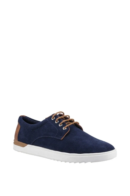 Image of Hush Puppies Mens Joey Lace Up Canvas Suede Upper Shoes UK Size 11 (EU 45) NAVY HUS816-NAVY-11