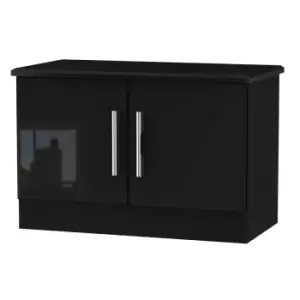 Image of Tedesca Ready Assembled Compact TV Unit Black Gloss