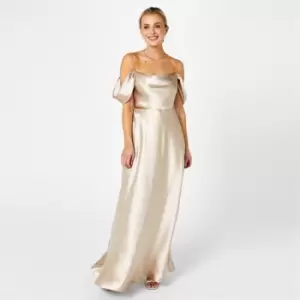 Image of Biba Biba Strappy Satin Dress - Metallics