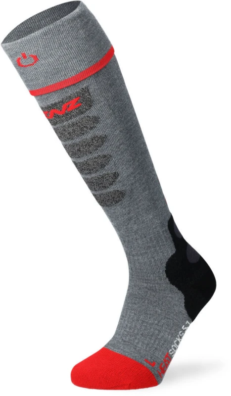 Image of Lenz Heat Sock 5.1 Toe Cap Slim Heated Socks, black-grey-red, Size 39 - 41 for Men