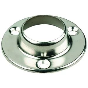 Image of Wickes Interior Wardrobe Rail Deluxe Socket - 25mm Chrome Pack of 2