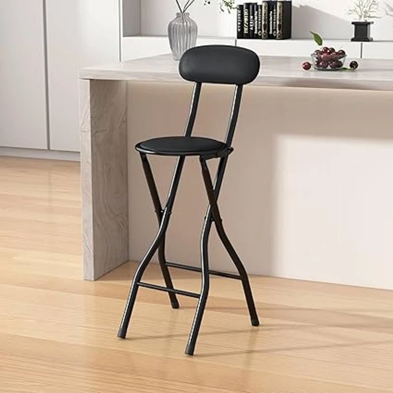 Image of MCC Direct Folding Breakfast Bar Stool padded High Chair Single Grey in Black Unisex