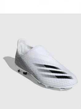 Image of adidas Junior X Laceless Ghosted.3 Firm Ground Football Boot - White, Size 3