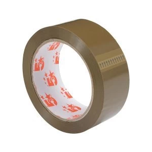 Image of 5 Star Office Packaging Tape Polypropylene 38mm x 66m Buff Pack 6