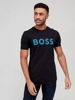 Image of BOSS Thinking 1 Large Logo T-Shirt - Black Size M Men