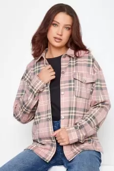 Image of Tall Check Print Shacket