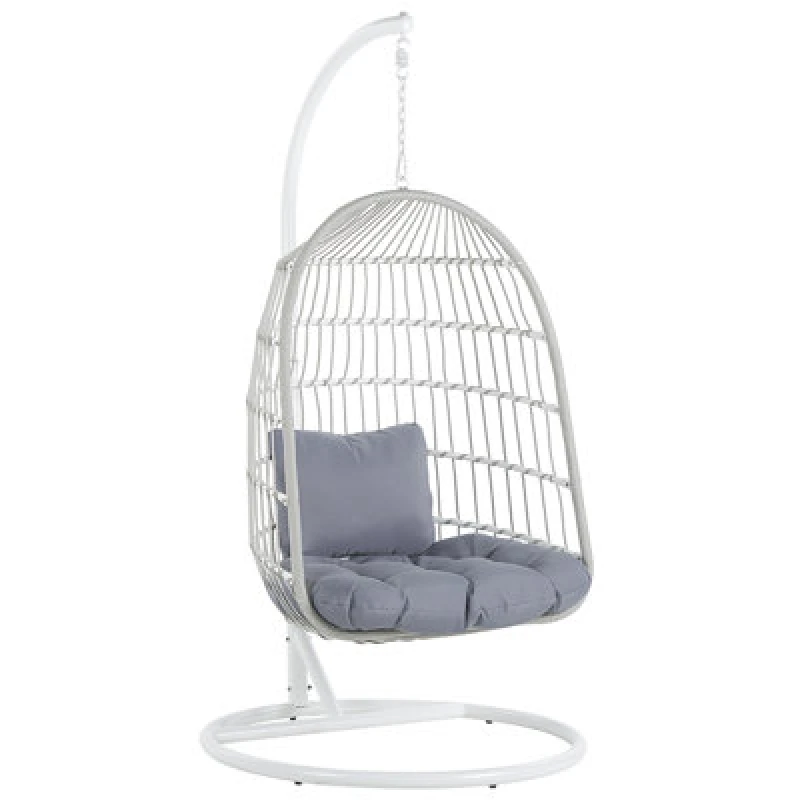 Image of Beliani Hanging Chair With Stand Allera Metal White