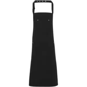 Image of Premier Unisex Chino Cotton Bib Apron (One Size) (Black) - Black