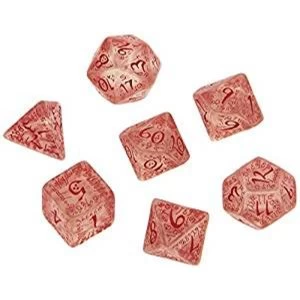 Image of Q-Workshop Elvish Transparent & Red Dice Set