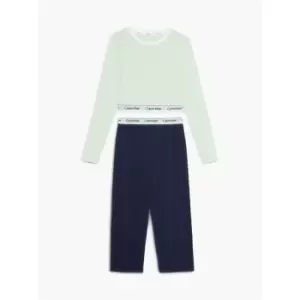 Image of Calvin Klein Knit Pj Set (Ls+Pant) - Green