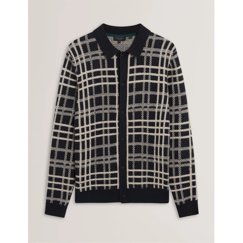 Image of Ted Baker Mens Long Sleeve Polo Shirt Navy male S (2)