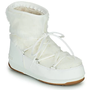 Image of Moon Boot MOON BOOT MONACO LOW FUR WP 2 womens Snow boots in White,4,5,6,6.5,7,8