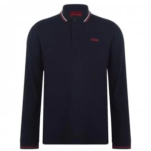 Image of Hugo Boss Donal 194 Long Sleeve Polo Shirt Navy Size L Men