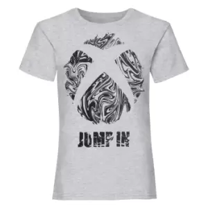 Image of Xbox Girls Jump In T-Shirt (5-6 Years) (Grey Heather)