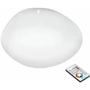 Image of Loops - Wall Flush Ceiling Light White Shade White Plastic With Crystal Effect LED 21W