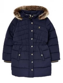 Image of Joules Girls Hartwell Long Padded Coat - Navy