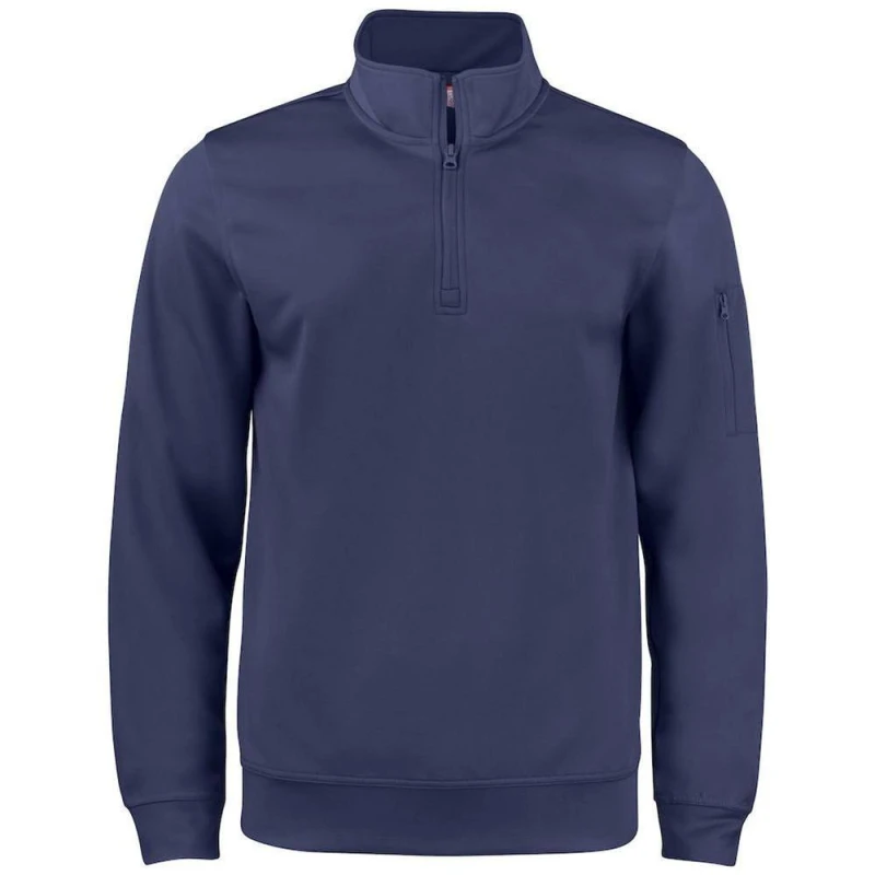 Image of Clique Mens Basic Active Quarter Zip Sweatshirt in Dark Navy Size: XS Dark Navy Male XS