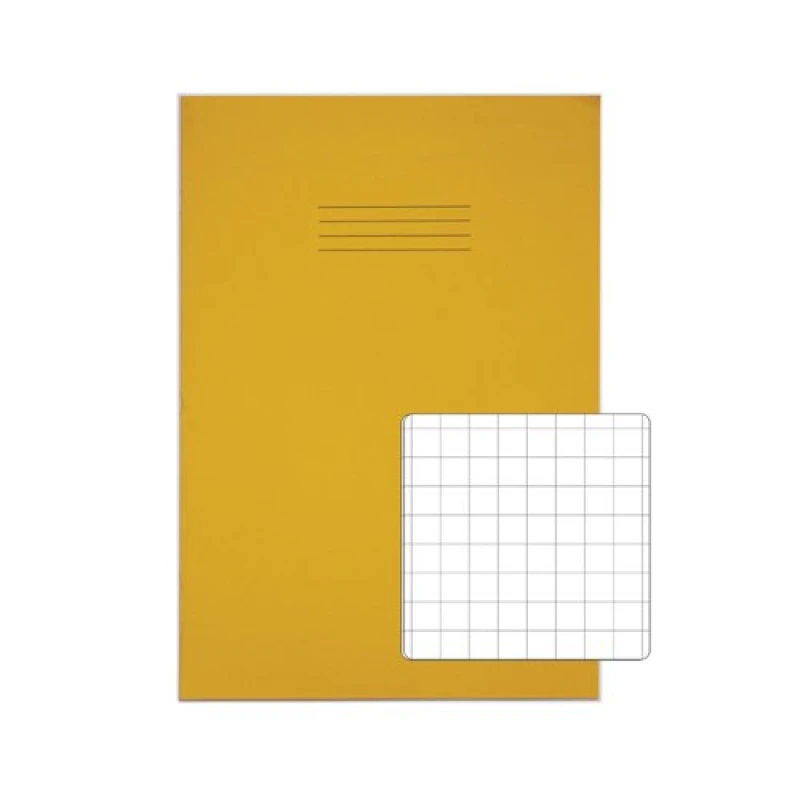 Image of Rhino A4 Exercise Book 80 Page 10mm Squares Yellow Contract (50 Pack) VEXV668-215-0