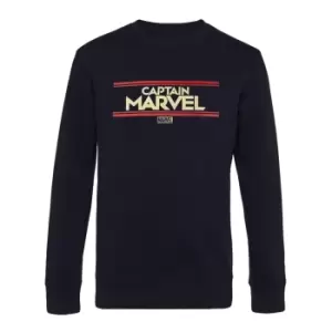 Image of Marvel Captain Marvel Womens/Ladies Letters Sweatshirt (S) (Black)