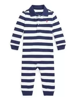 Image of Ralph Lauren Baby Boys Stripe One Piece Coverall - Multi, Size 3 Months