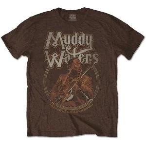 Image of Muddy Waters - Father of Chicago Blues Mens Medium T-Shirt - Brown