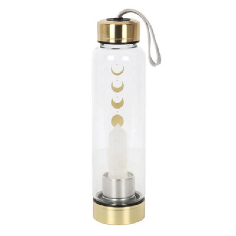 Image of Something Different Something Different Moon Phases Quartz Water Bottle in Clear Clear One Size Unisex 5063425429288