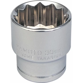 Image of Yamoto - Socket Bi-hexagon 1/2' Square Drive 30MM Chrome Vanadium (12-Point)