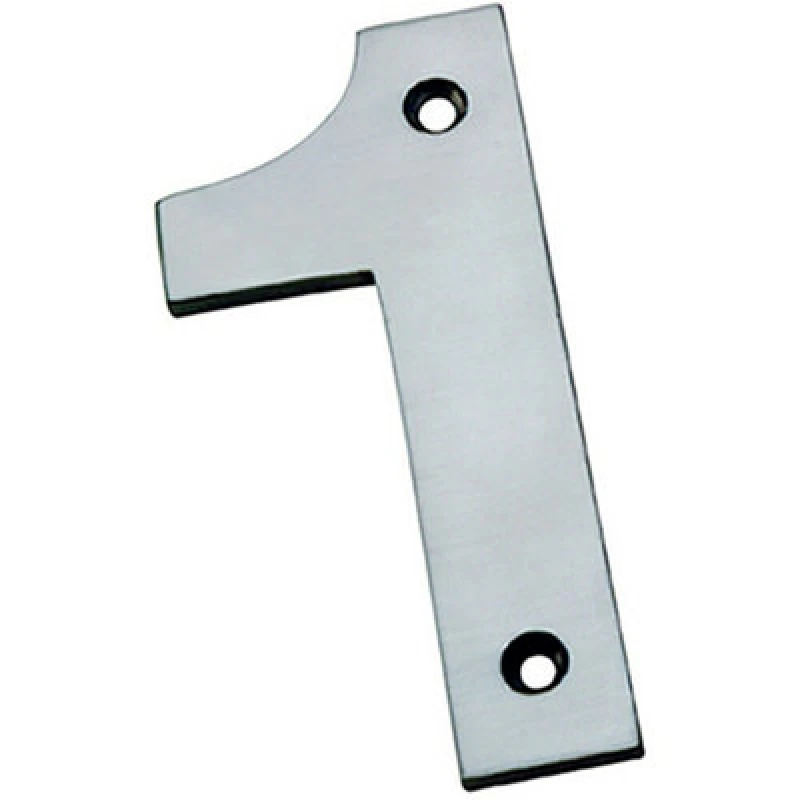 Image of Loops 100mm Front Door Numerals '1' 74mm Fixing Centres Satin Stainless Steel Metallics