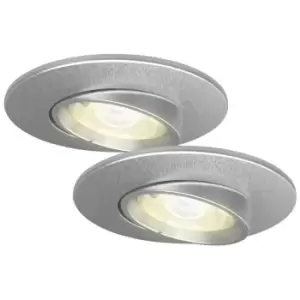 Image of 4lite WiZ Connected Satin Chrome Gimbal Fire-Rated IP20 Downlight LED Smart Bulb - GU10, Pack of 2