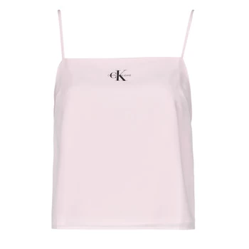 Image of Calvin Klein Jeans MONOGRAM CAMI TOP womens Blouse in Pink - Sizes S,M,L,XL