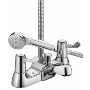 Image of Bristan Value Lever Chrome Bath Shower Mixer Tap with Ceramic Disc Valves - VAL2-BSM-C-CD - Chrome