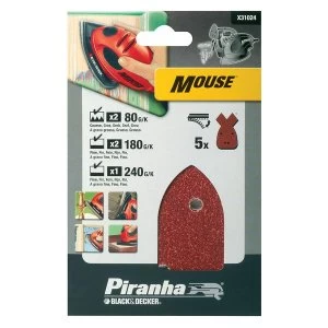 Image of Black and Decker Mouse Sanding Sheets - Pack of 5 Assorted