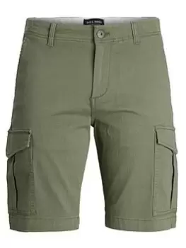 Image of Jack & Jones Junior Boys Joe Cargo Shorts - Dusty Olive, Dusty Olive, Size 10 Years