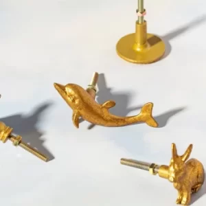 Image of Gold Dolphin Drawer Knob (Set of 2)