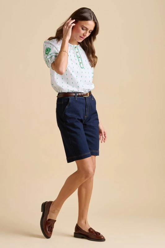 Image of Brakeburn Womens Shingle Blouse in White Size: 10 White Female 10