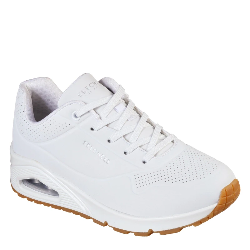 Image of Skechers UNO Stand On Air Trainers Womens - White White 3