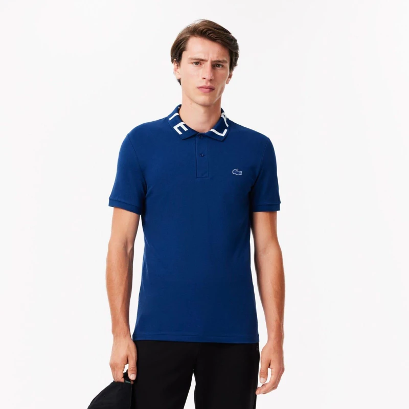 Image of Lacoste Slim Fit Movement Piqu Polo Shirt Blue male M