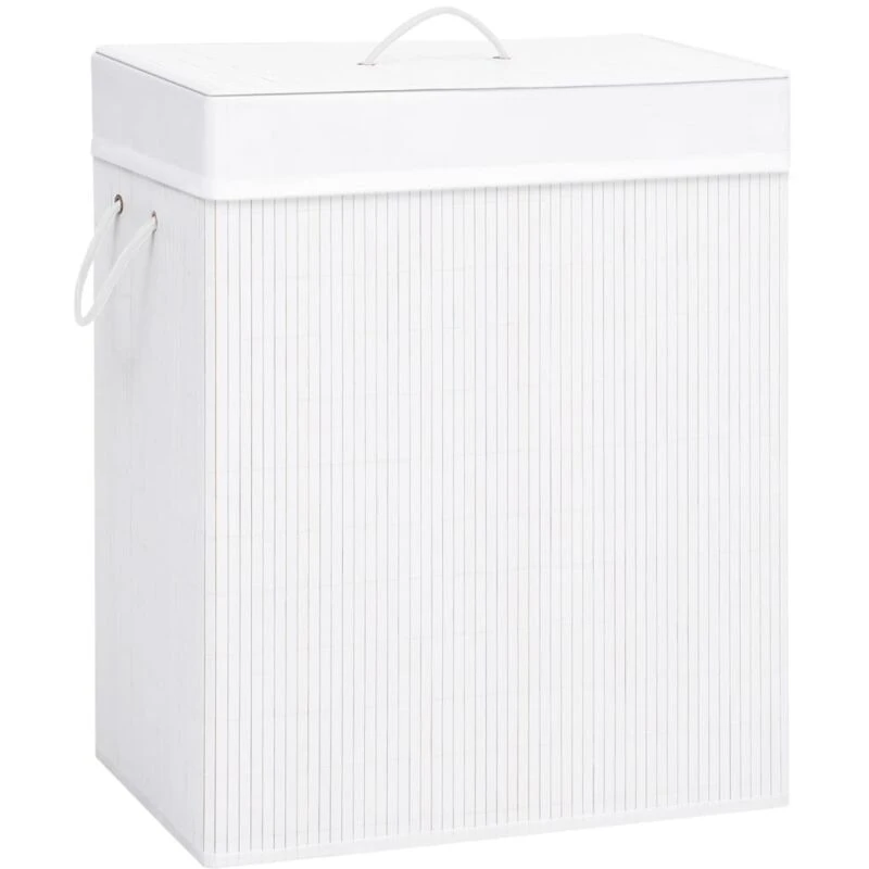 Image of VIDAXL Bamboo Laundry Basket White 83 l Vidaxl 8720286010730