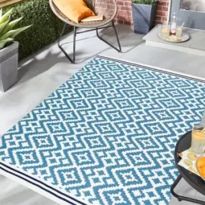 Image of Origins Aztec Rug Blue and Navy 200 x 290cm