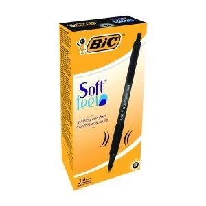 Image of Original Bic Soft Feel Retractable Ballpoint Pen Black 914360