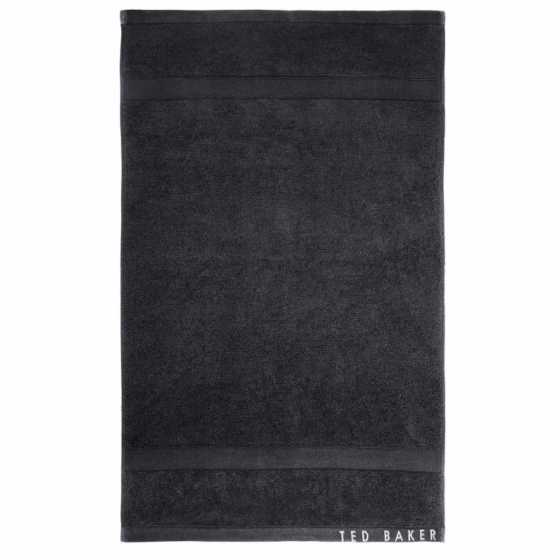 Image of Ted Baker Home Cotton Plain Dye Towel Black unisex Sheet