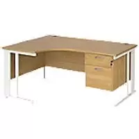 Image of Dams International Left Hand Ergonomic Desk MCM16ELP2WHO 1,600 x 1,200 x 725 mm