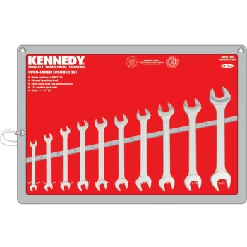 Image of Imperial Open Ended Spanner Set, 1/4 - 1IN., Set of 10 - Kennedy