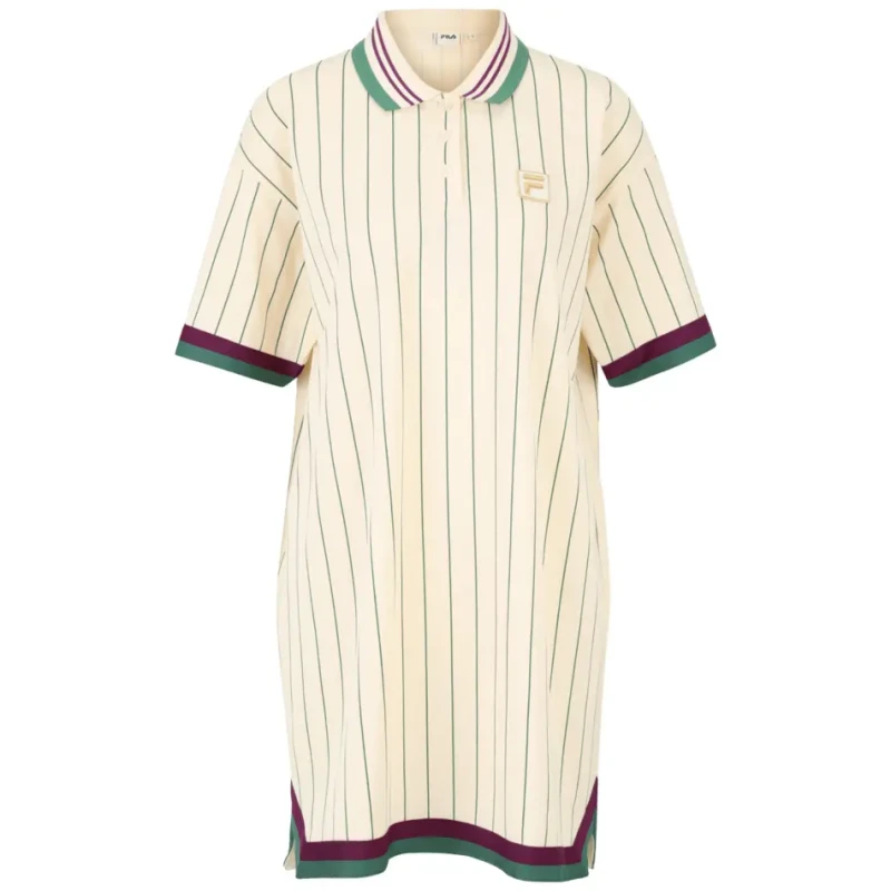 Image of Fila Womens striped polo dress Fila Lavinia Beige Female S