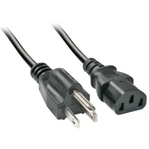 Image of Lindy 2m US 3 Pin to C13 Mains Cable, low lead