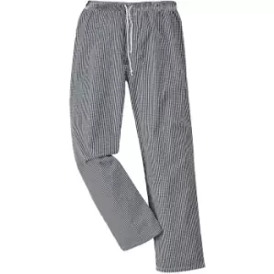 Image of Portwest - C079 - Black Check Sz L Regular Bromley Chefs Trousers Checked - Black Check