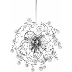 Image of Premier Housewares - Crystal and Chrome Pendant Light