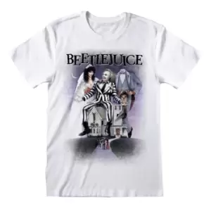 Image of Beetlejuice Unisex Adult Poster T-Shirt (S) (White)